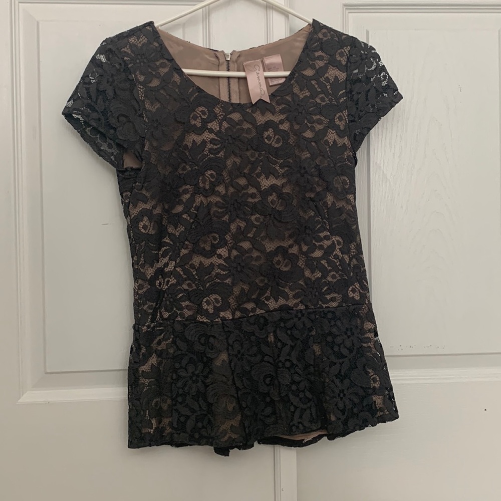 gemma peplum lace top